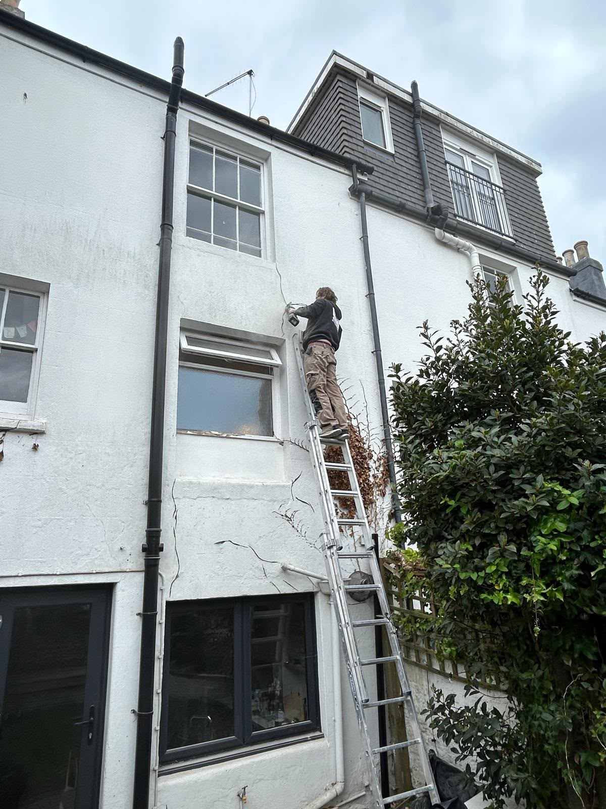 Safe-Bricks team carrying out render and repointing work on a Brighton home
